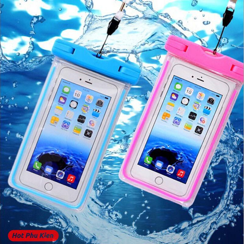Túi chống nước WaterProof dạ quang phát sáng cao cấp cho điện thoại 6 inch chuẩn chông nước IPx8 cao cấp (Màu ngẫu nhiên) - Phân phối HotPhuKien