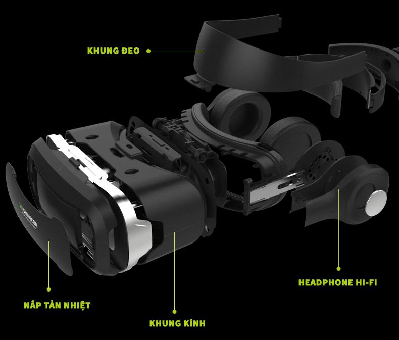 Shinecon 6.0 Vr Glasses for Watching 3D Movies on Smartphones with High-Quality Headphones