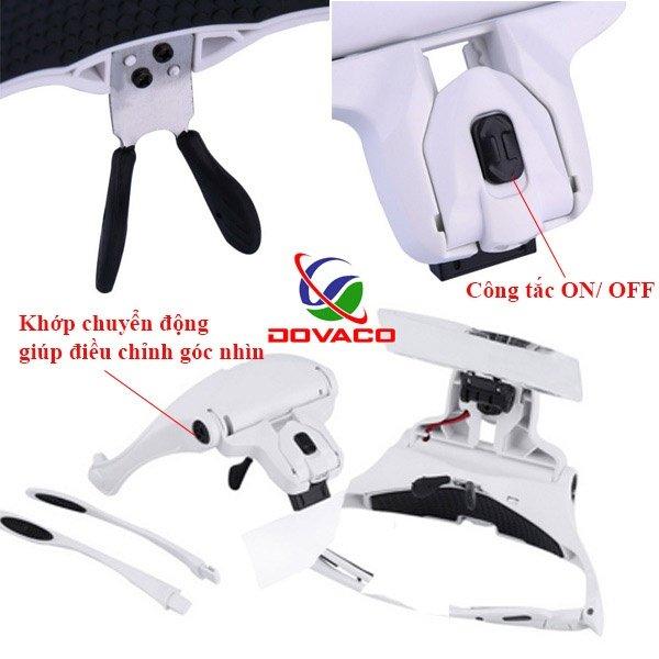 [HCM]Kính lúp đeo mắt có đèn V5 cao cấp DOVA
