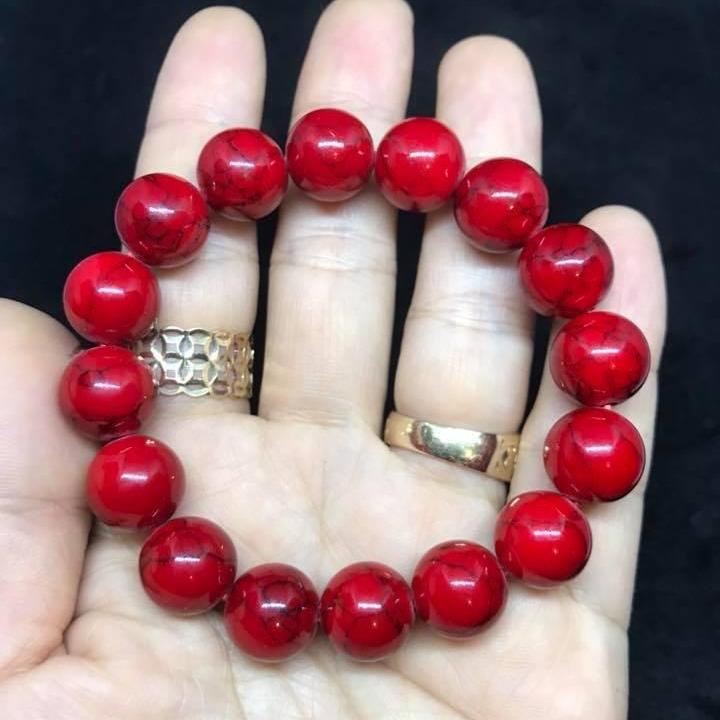 [HCM]VÒNG TAY SAN HÔ ĐỎ 12 LY