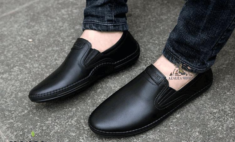 Giày lười da bò nguyên tấm cao cấp (hàng chất lượng cao) (GL-08Đ)