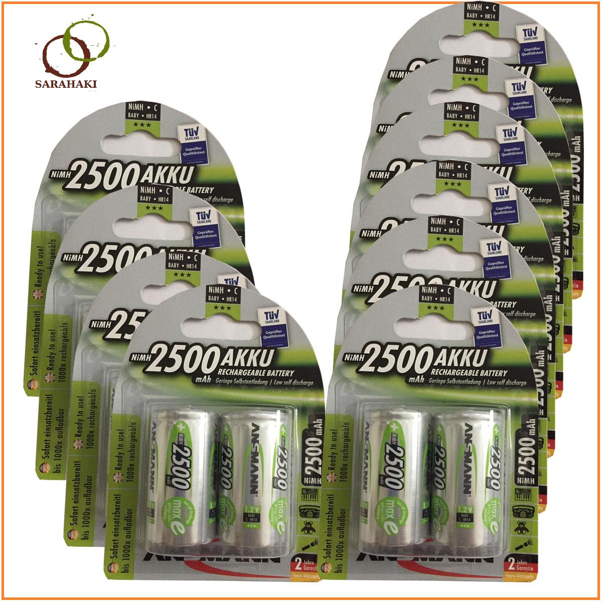 Combo 5  vỉ pin sạc trung C Ansmann 2500mAh (1 vỉ 2 viên)
