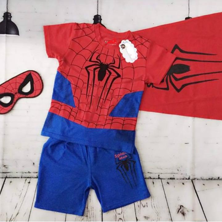 [HCM]Set bộ quần áo in hình người nhện Spiderman cơ bắp cho bé trai