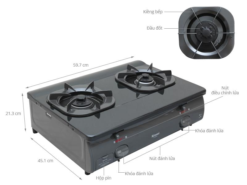 BẾP GAS DƯƠNG RINNAI - RV - 4680(G)
