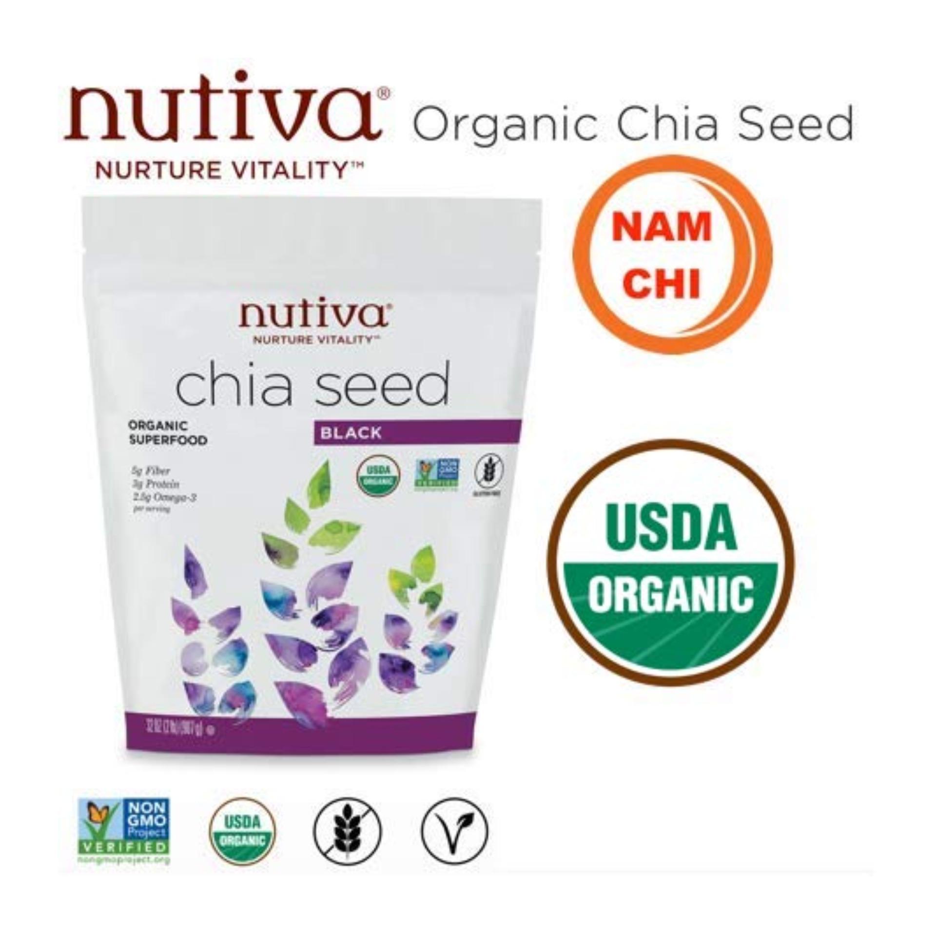 [1 GÓI] Hạt Chia Đen NUTIVA CHIA SEDDS 907g