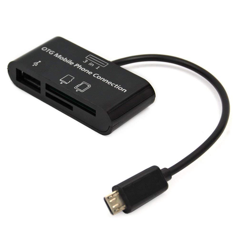 3 in 1 Card Reader Otg Cable for Cheap Micro USB Port Phones