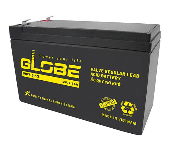 Ắc quy Globe 12V- 7.5Ah (WP7.5-12) dùng cho UPS, lưu điện...