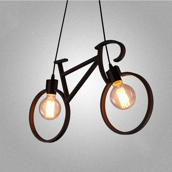 Đèn thả trần khung sắt xe đạp (Đen/Trắng) - Bảo Hành 1 Năm - Có Video - Chưa Bao Gồm Bóng