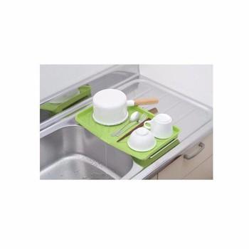 Giá úp bát đĩa có khay hứng thoát nước (Màu Xanh) - Hàng nhập khẩu Nhật Bản