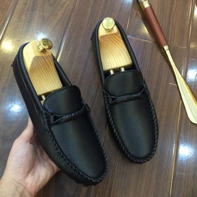 [HCM]Giày Lười Da Sần Đế Cao Su Êm Hàn Quốc