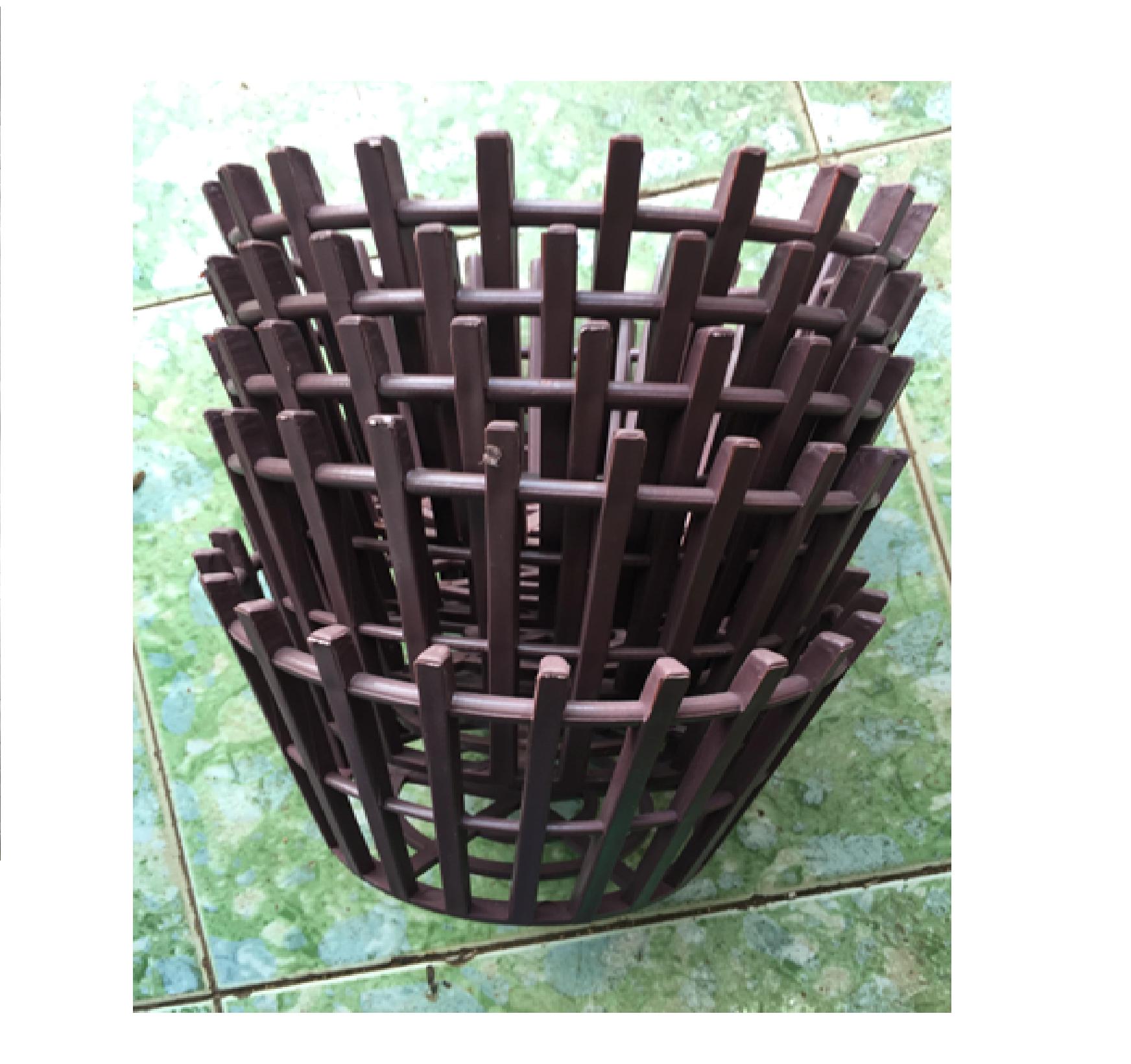 Combo 10 chậu nhựa giả gỗ phi 25 cm