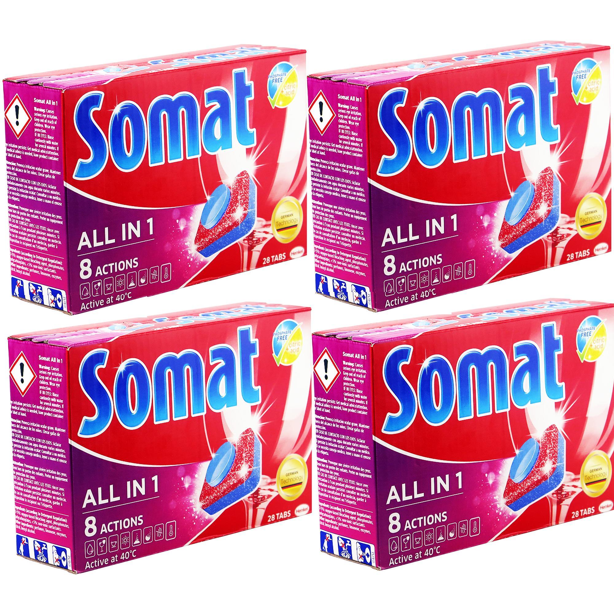 Combo 4 hộp viên rửa chén Somat all in1 Đức (Hộp 25 viên )
