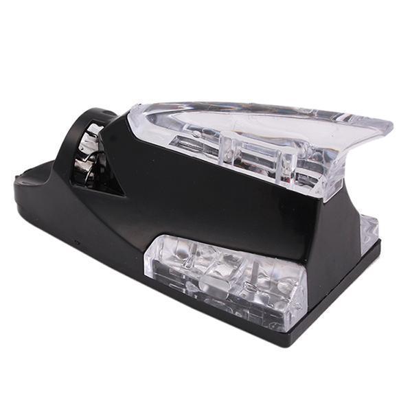 Vây cá mập trang trí nóc xe hơi giả ăng-ten (Đèn LED chạy bằng năng lượng gió) (Màu Đen)