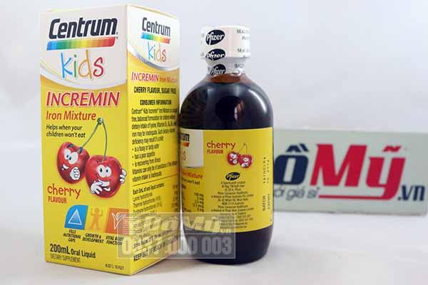Siro dành cho bé biếng ăn Centrum Kids Incremin Iron Mixture 200ml của Úc