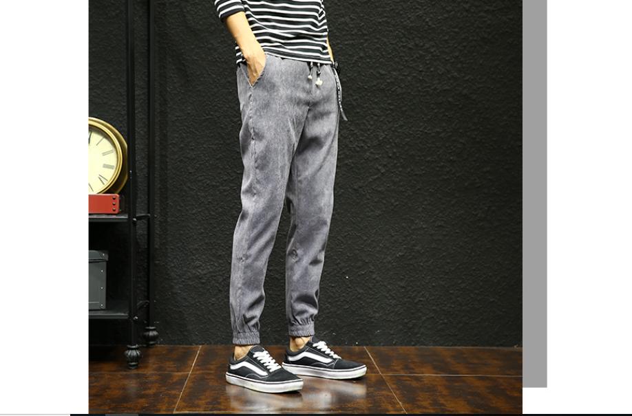 Quần Jogger Nam Mới Phong Cách Hàn Quốc chất vải lụa giả da lộn