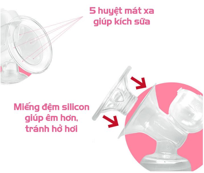 Máy hút sữa điện đôi kèm matxa 12 cấp độ Rozabi