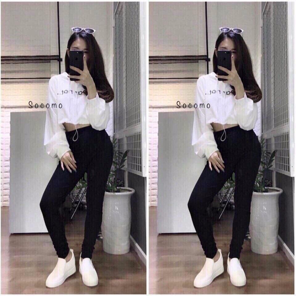 Áo crop top phối mũ FEAR NOT...