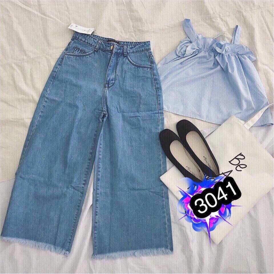 Quần Jeans Nữ Ống Rộng Cao Cấp N3041