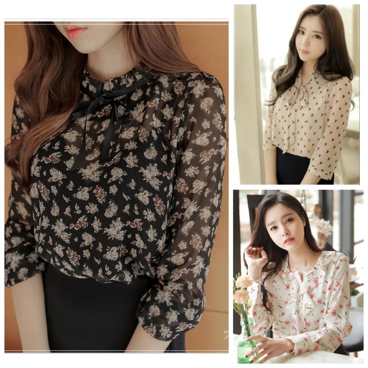 ÁO KIỂU  VOAN HOA SANG TRỌNG NT1055A