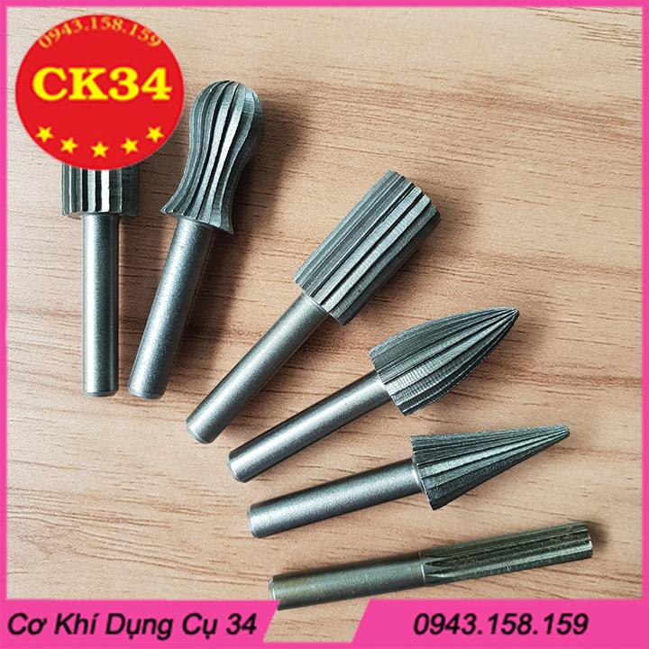 Bộ 6 đầu mài gỗ thép Carbon dùng DIY