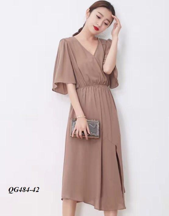 ĐẦM XÒE CỔ ĐẮP CHÉO NHÚNG EO - SIZE S-6XL