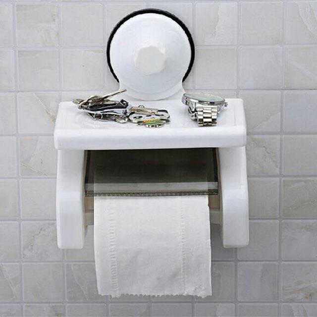 Kệ đựng giấy vệ sinh hít chân không có khay để đồ ,điện thoại