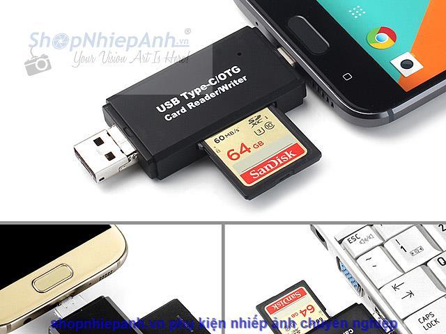 ĐẦU ĐỌC THẺ OTG SD /MICRO SD DÀNH CHO SMARTPHONE TYPE C MICRO USB PC