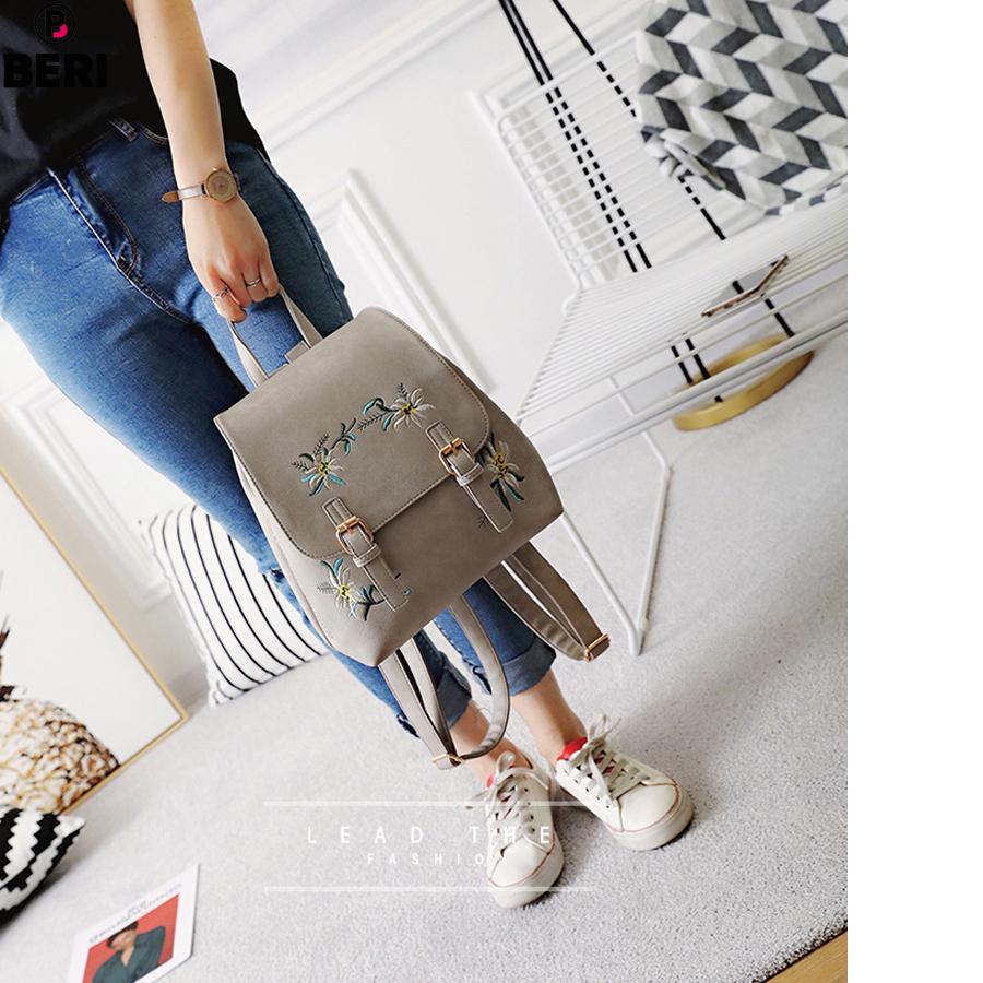 Ba lô nữ da thêu hoa cao cấp BERI 048-051