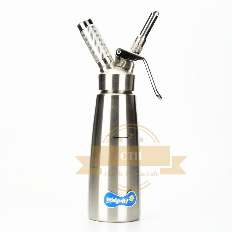 Bình xịt kem tươi Whip-it Inox 500ml (Bạc)