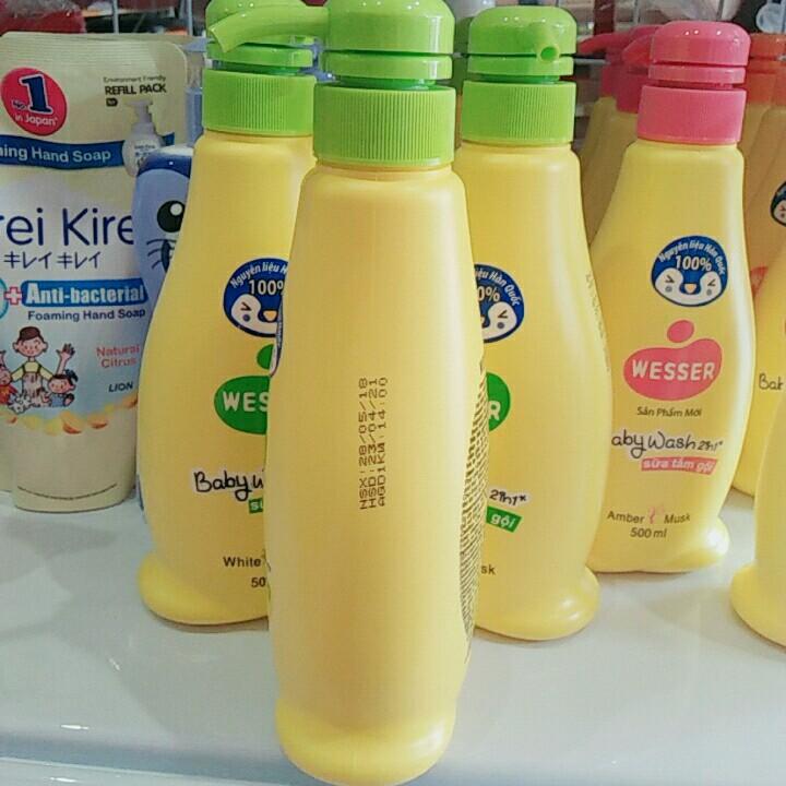 Sữa tắm gội Wesser 500ml - Xanh lá - sua tam goi