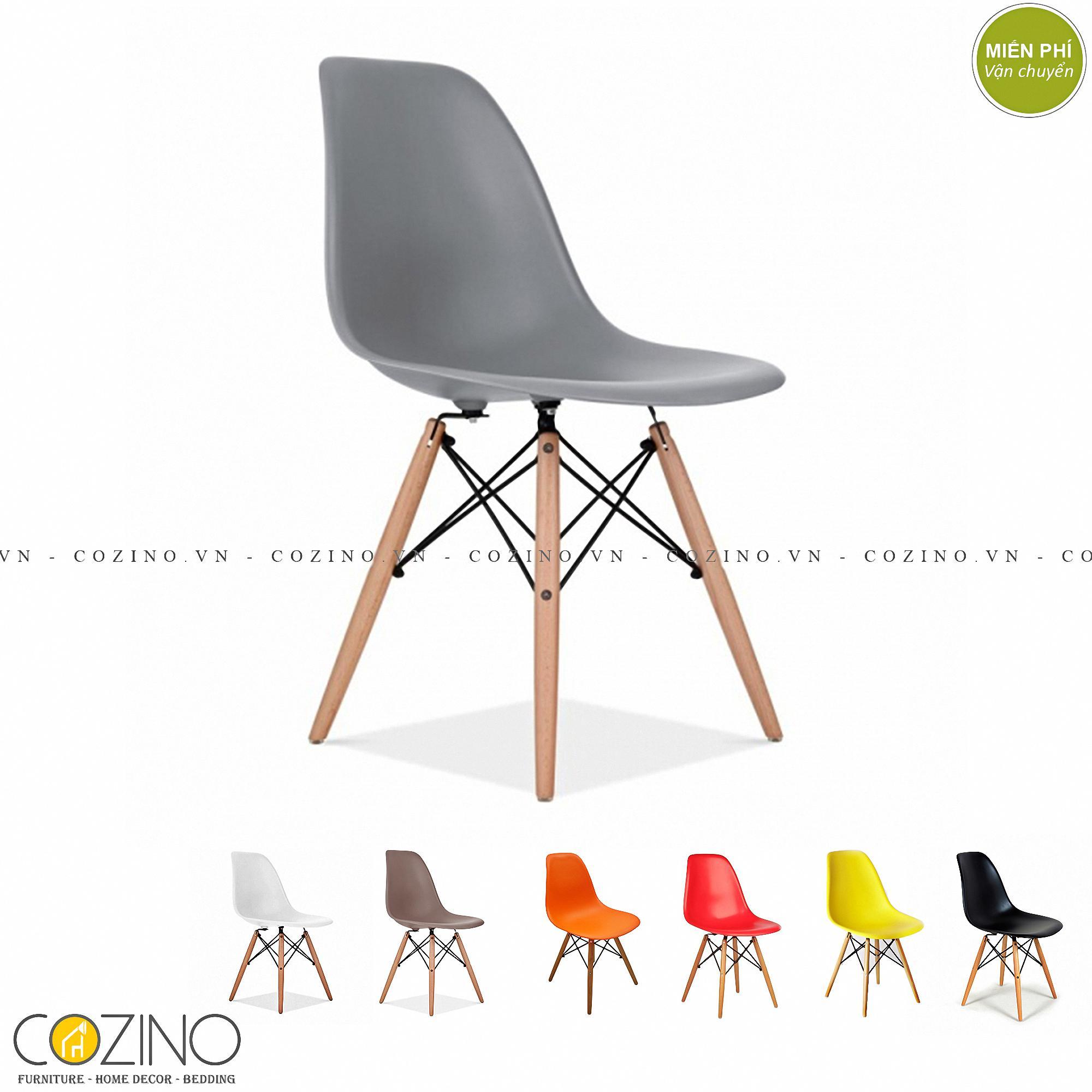 Ghế CZN-Eames màu xám chân gỗ