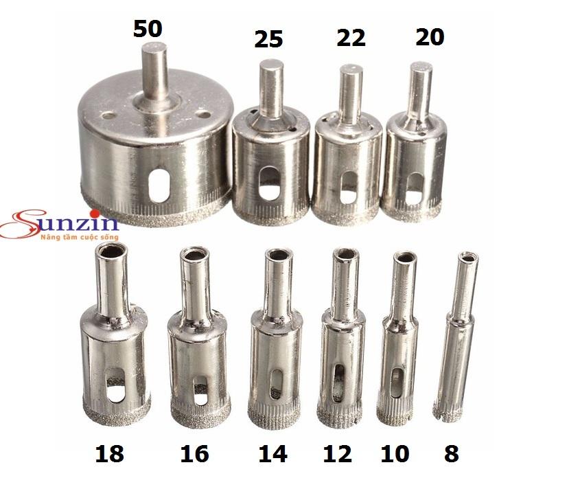 bộ 10 mũi khoan kính sứ