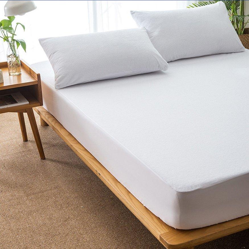 WARM 120*190cm Cotton Matress Cover Solid Color Waterproof Dust-Proof Mattress Protector