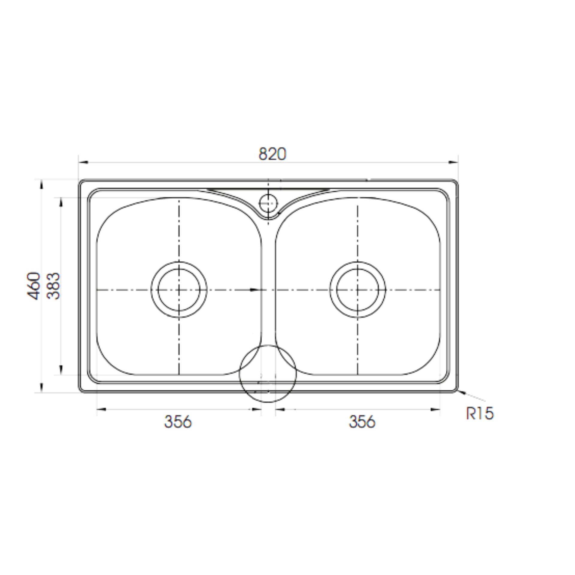 Chậu rửa chén 2 hộc moen model: aeci8246