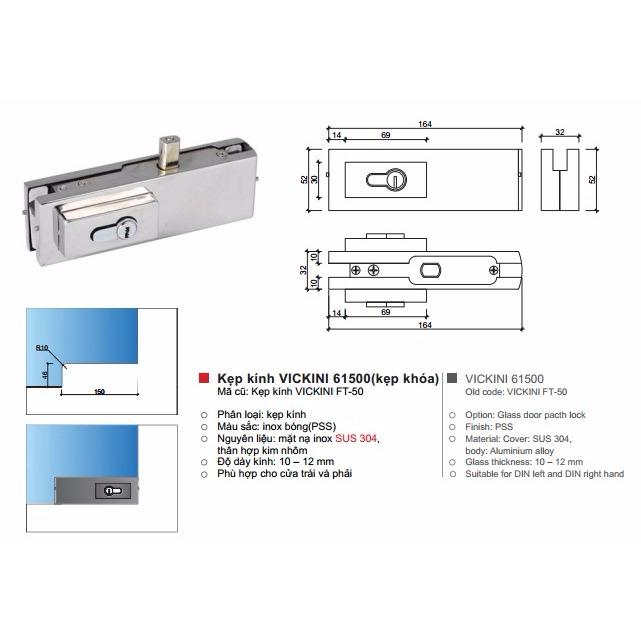 Khóa kẹp kính VICKINI 61500
