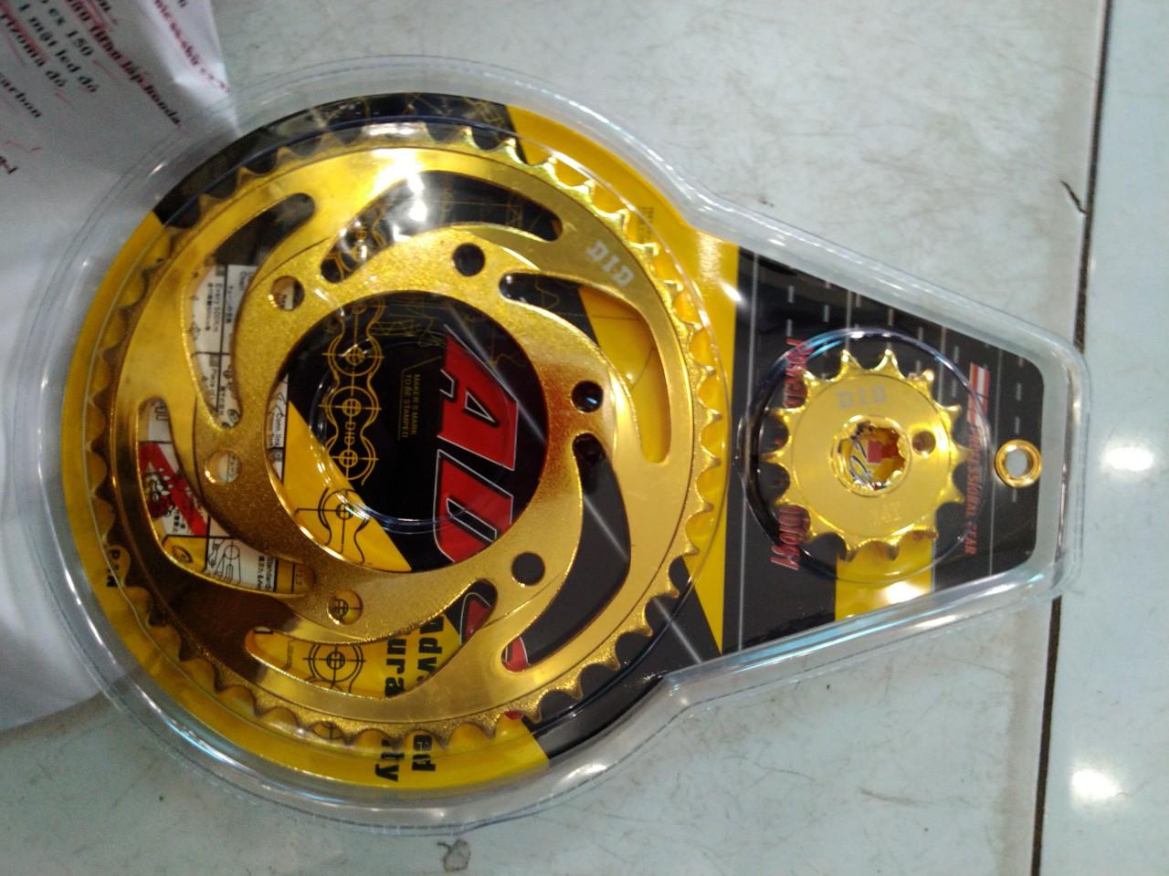 Nhông sên dĩa DID vàng dành cho dòng xe Exciter 150 và FZ150i, với độ bền cực chắc, khắc phục hoàn toàn tình trạng hay bị giãn sên của xe zin.