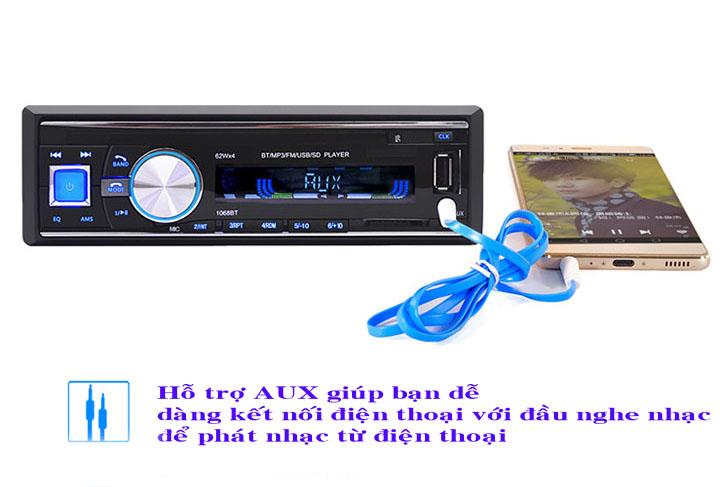 [Hỗ trợ lắp đặt tại Bắc Giang] Đầu nghe nhạc MP3 Bluetooth cho ô tô tả DC12-24V 1068BT