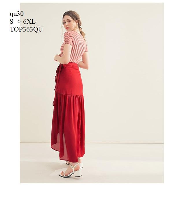 SKIRT363QU CHÂN VÁY VOAN MAXI TÀ XÉO