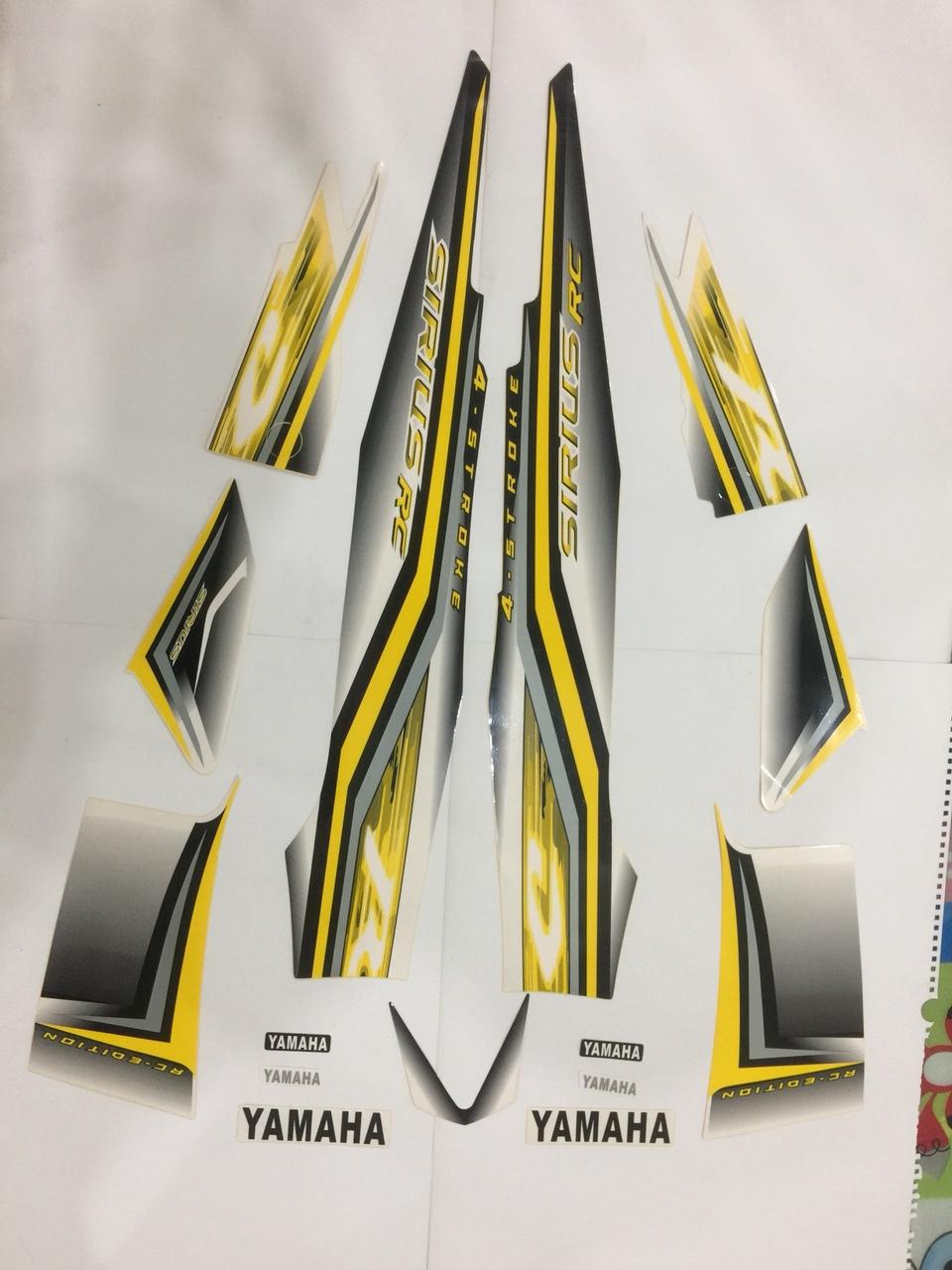 Tem xe Sirius màu Vàng ĐEN- Decal xe SIRIUS RC