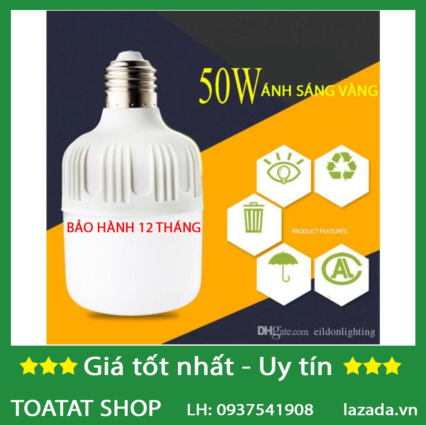 [Sĩ] Bộ 1, 2 hoặc 3 Bóng đèn led trụ 50w (vàng)