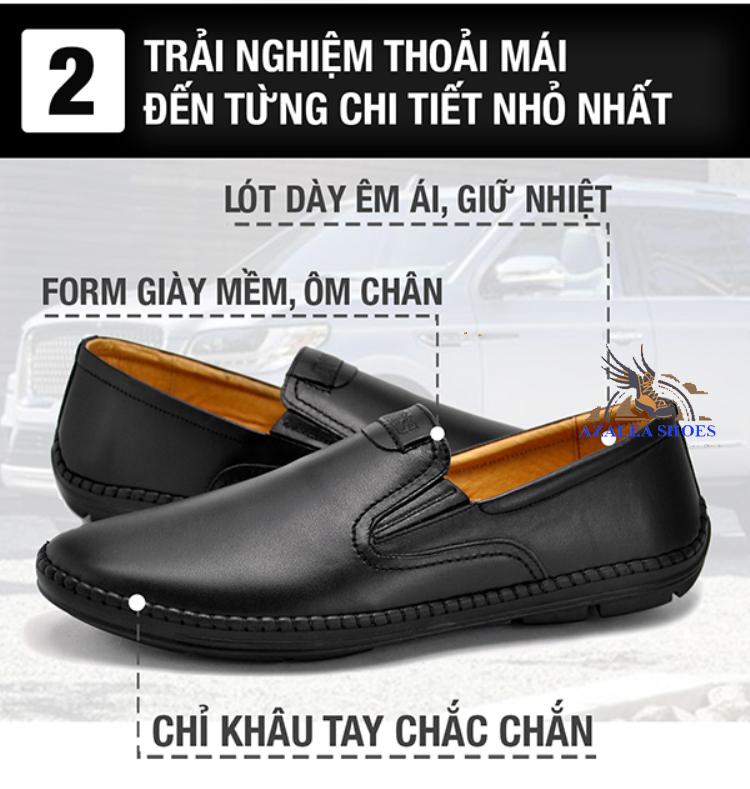 Giày lười da bò nguyên tấm cao cấp (hàng chất lượng cao) (GL-08Đ)
