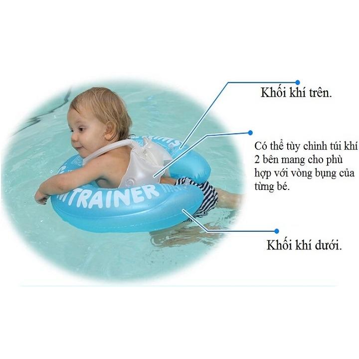 Phao tập bơi có đai an toàn cho bé màu xanh