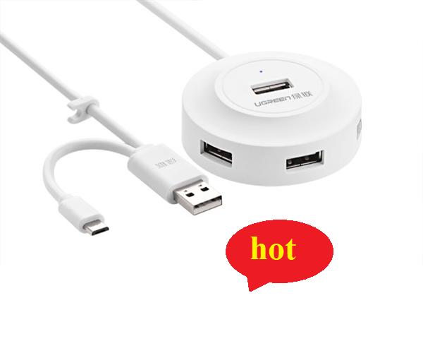 ugreen 20271 Hub USB 4 cổng 2.0 + Micro USB hỗ trợ OTG
