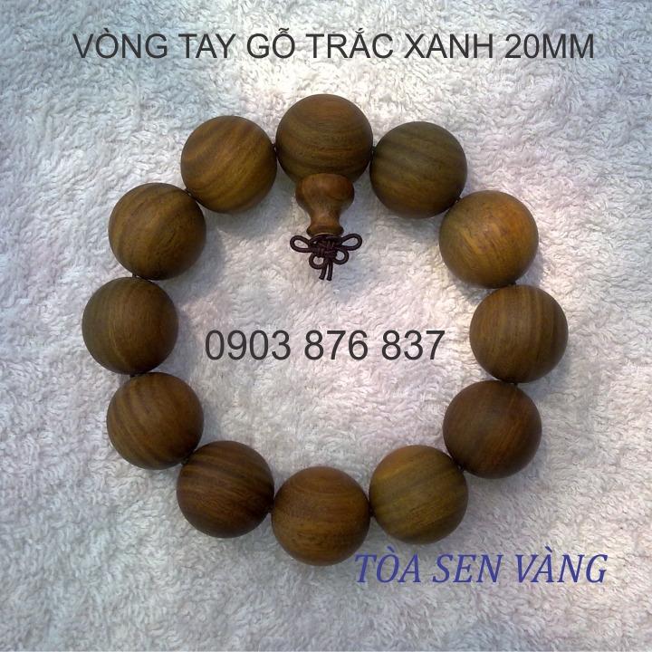 [HCM]VÒNG TAY GỖ TRẮC XANH 20MM