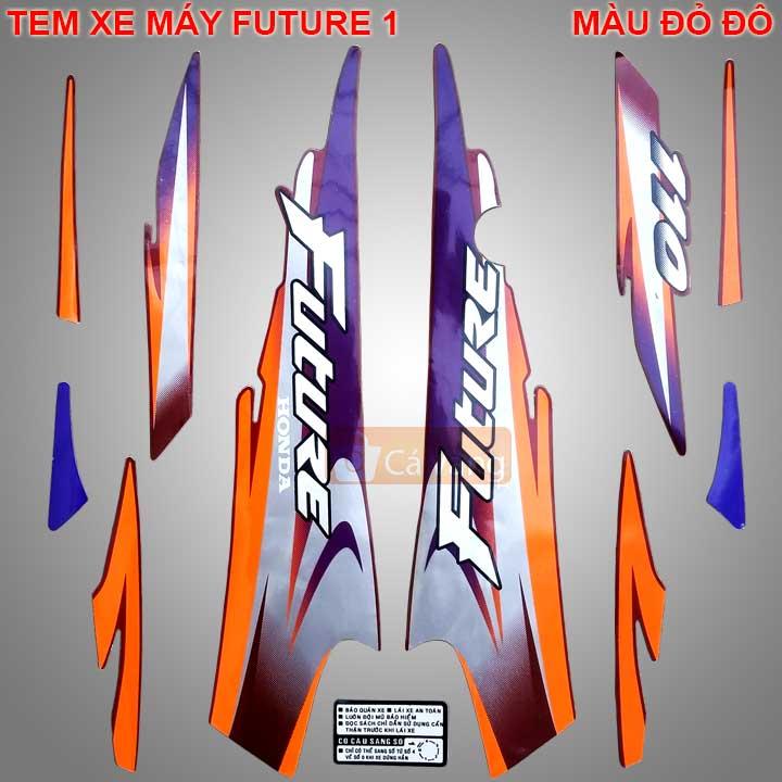 Tem xe Future 1, TEM TỐT dán dàn áo xe máy ĐỎ ĐÔ