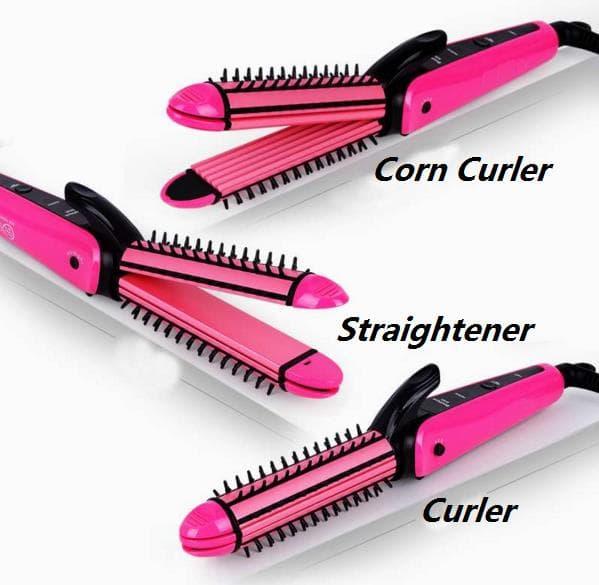 Máy làm tóc 3 trong 1 làm xoăn, dập xù, ép thẳng cao cấp, may lam toc 3 trong 1 lam xoan dap xu ep thang cao cap, dụng cụ uốn tóc tại nhà, dung cu uon toc tai nha