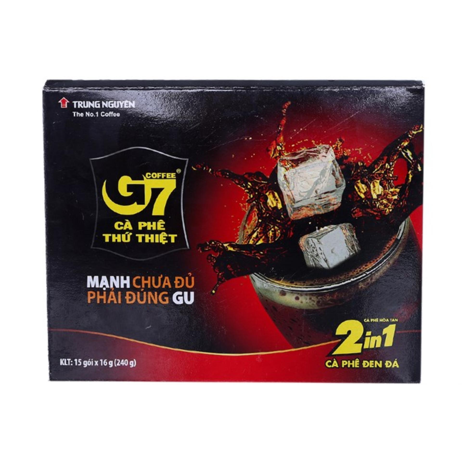 Combo 3 hộp  Cà Phê G7 2in1 Hộp 15 gói ( Đen đá)