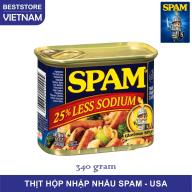 Thịt hộp nhập khẩu SPAM 25% Less Sodium 340gram  USA - date 11 2020 thumbnail