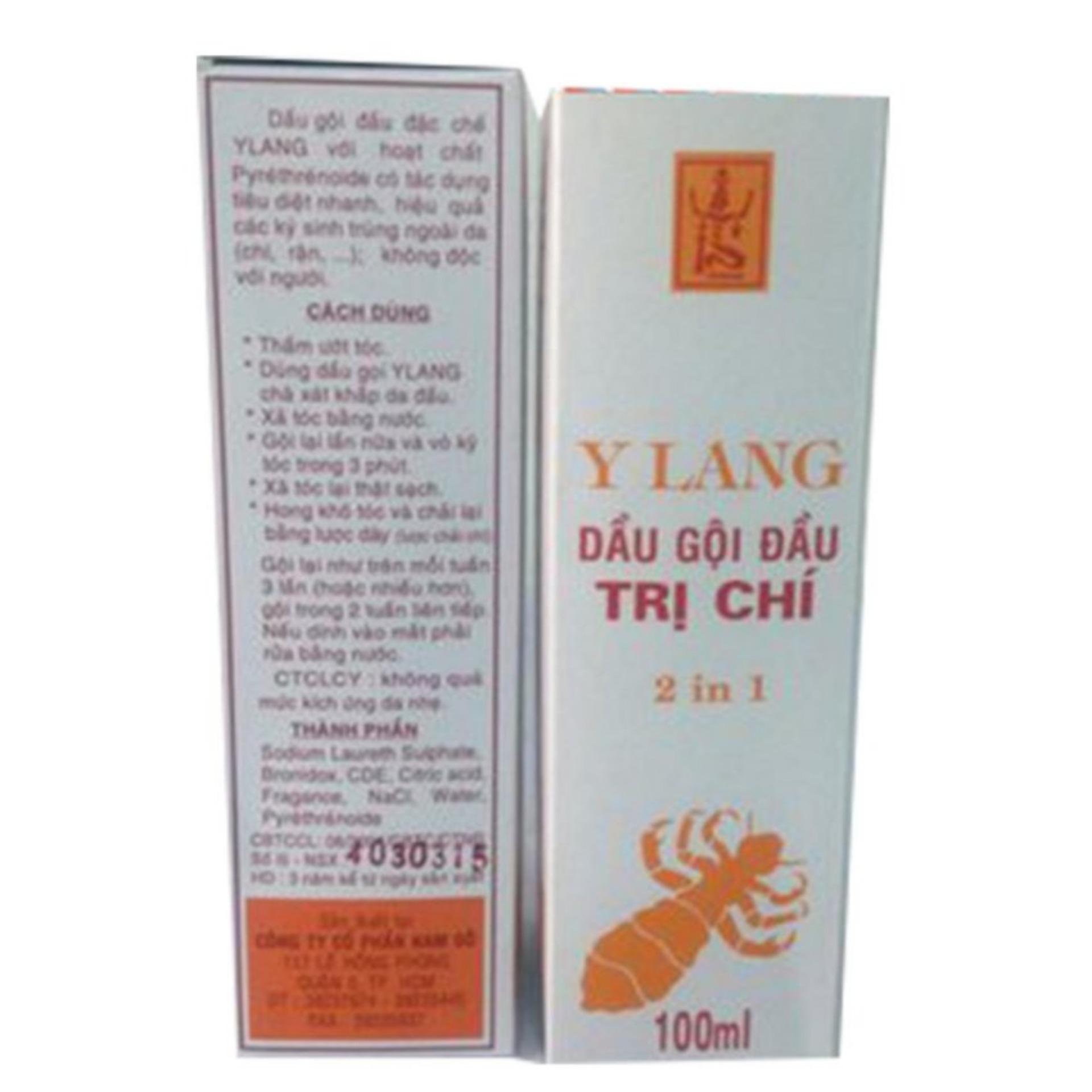 Bộ 2 Chai Y Lang Dầu Gội Đầu Trị Chí 100ml(Trắng)