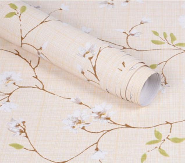 Cuộn 5m giấy dán tường trang trí các mẫu hoa lá khổ rộng 0.45 m có sẵn keo